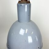 Bauhaus Grey Enamel Industrial Pendant Lamp, 1950s