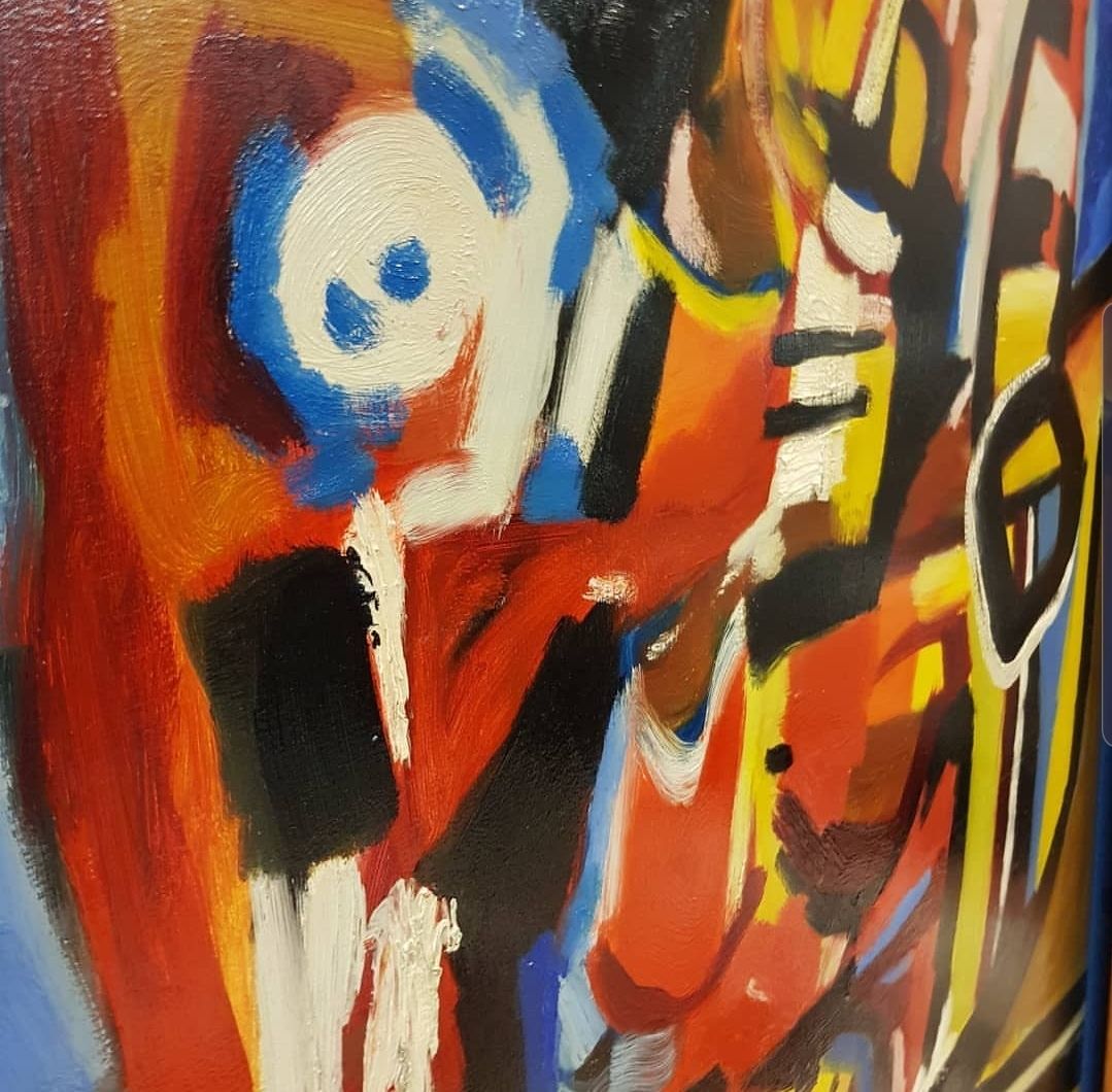 Large Dirk Jan Ribbeling Oil Painting on Canvas 1969 Amsterdam