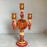 Large Russian Khokhloma candlestick candle holder