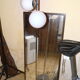 Lampadaire vintage chrome et verre