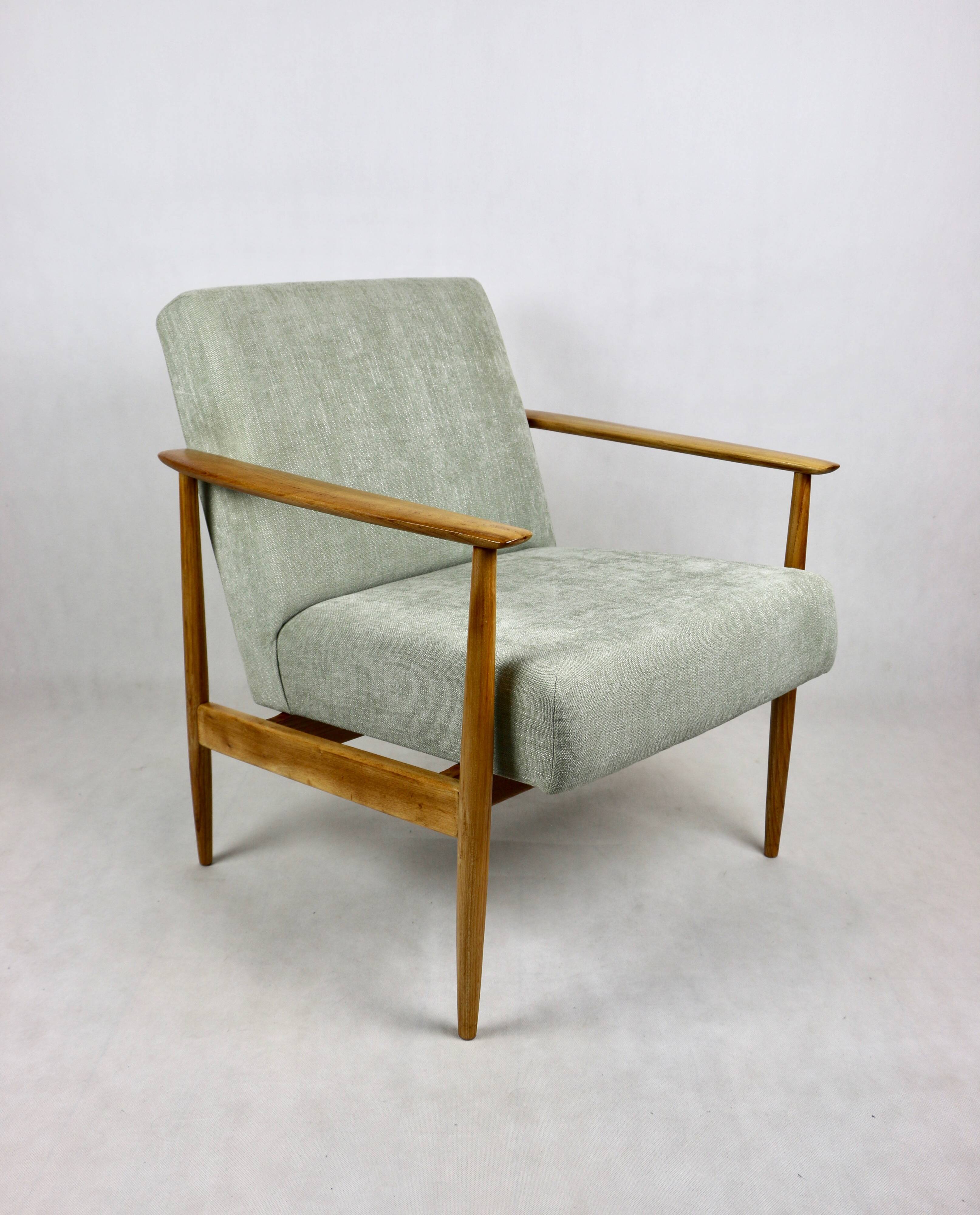 Vintage Danish Light Green Armchair, 1970s