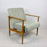 Fauteuil danois en tissu vert, années 1970