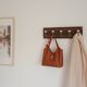 Wall coat rack 50 cm – 5 hooks in metal and cream ceramic