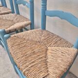 4 chaises paillées anciennes de style provençale