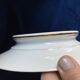 LCS Porcelaine Limoges pedestal dish in white porcelain with gold edging