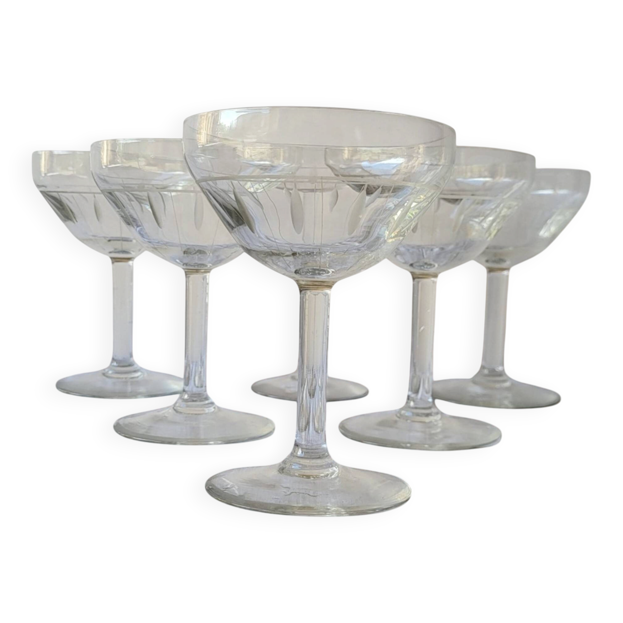 6 coupes à champagne Art déco
