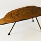 Original coffee table by Carl Aubock, large tree trunk in walnut from the mid-century, 1950s.
