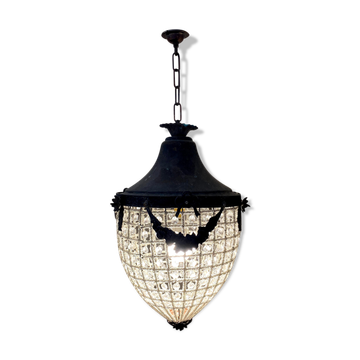 Lustre à gland perles de Belgique antique
