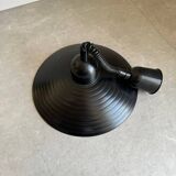 Pair of black metal pendant lights made in Belgium