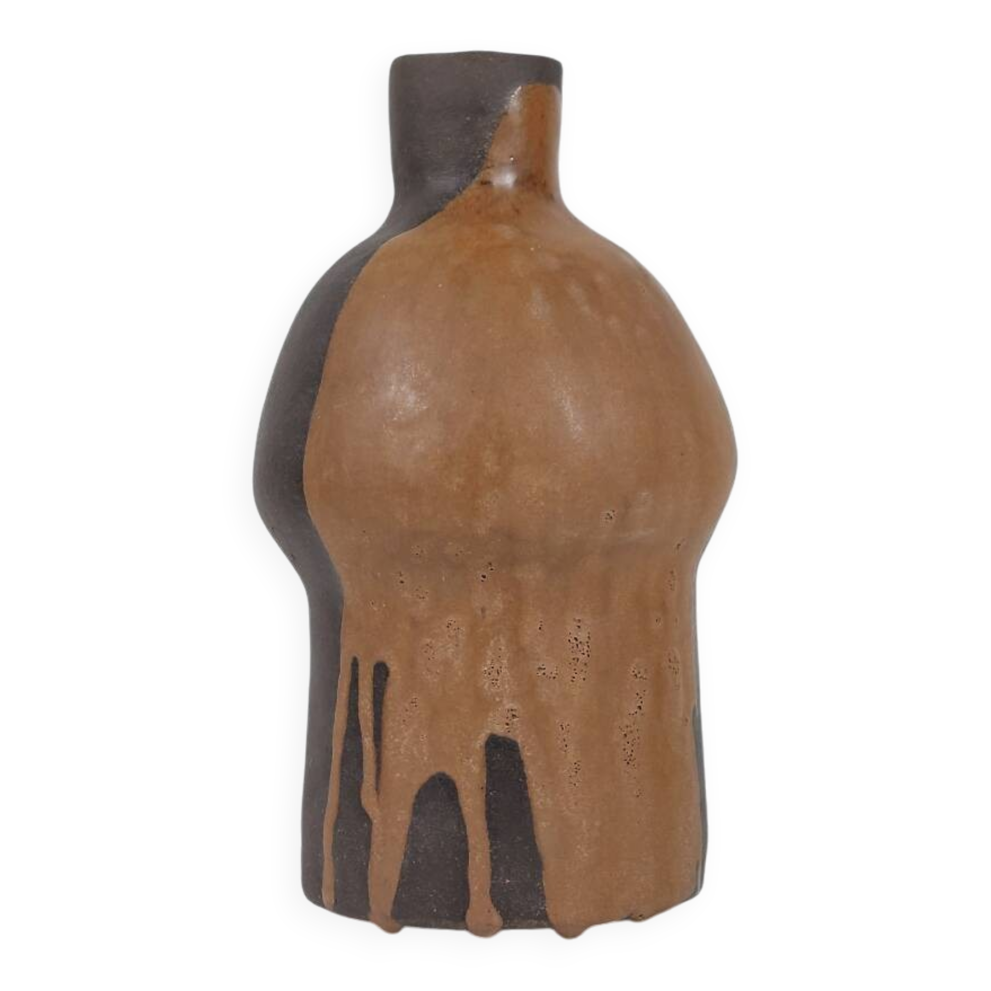 Organic ceramic vase, handmade, 1980