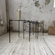 Tables basses gigogne métal et verre années 50
