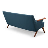 Danish reupholstered blue sofa by Johannes Andersen for CFC Silkeborg, 1960s