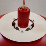 Red vintage Jeka Metaltryk lamp - Danish Modern Design