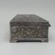 Silver metal jewelry box nineteenth compartmentalized work rich decor