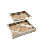Hollywood regency set of 2 trays / vide poche, Tommaso Barbi Italy 1970s