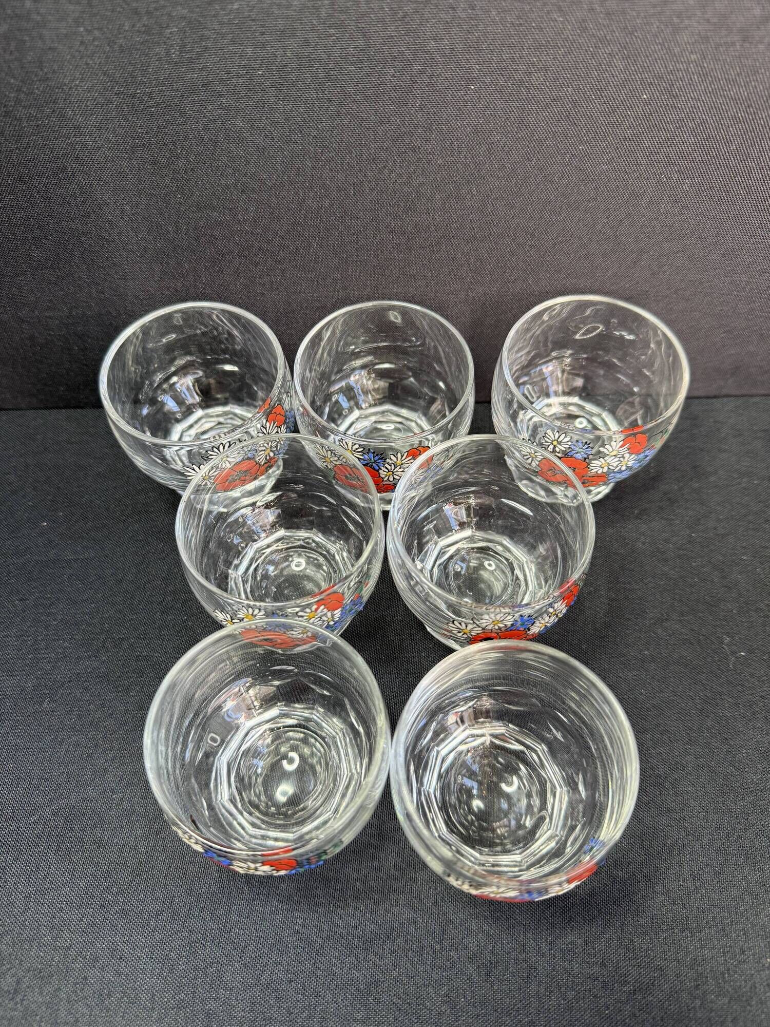 Enamelled glass service signed