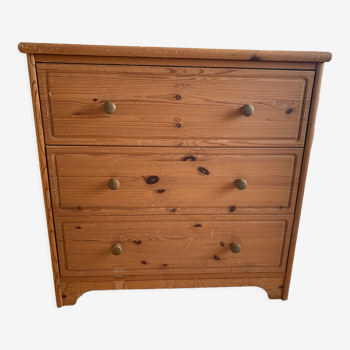Chest of drawers 3 drawers natural pine