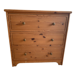 Commode 3 tiroirs pin naturel
