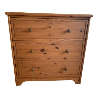 Commode 3 tiroirs pin naturel