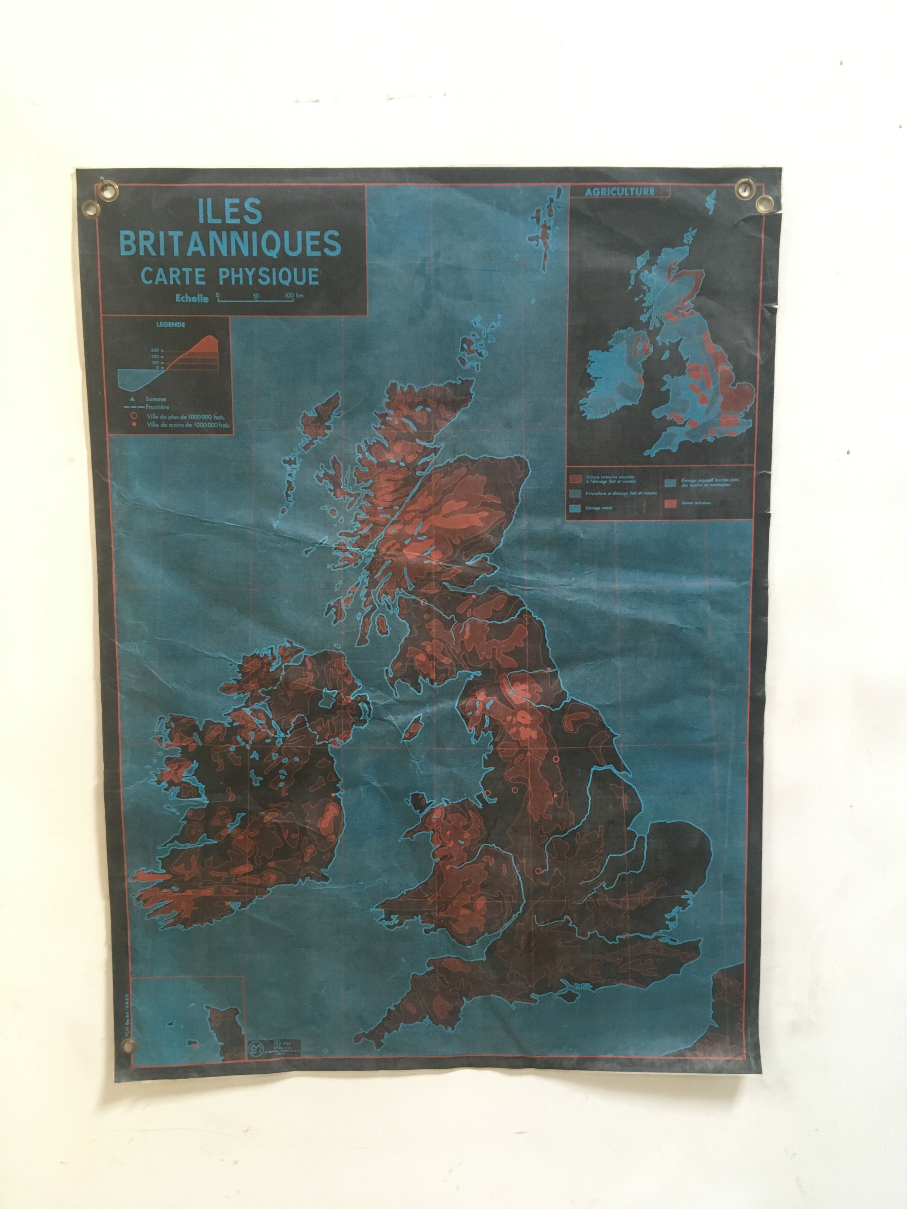 Carte pédagogique des Iles Britanniques