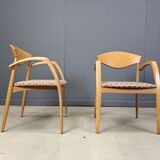 Fauteuils espagnols vintage en bois, lot de 6, années 1990