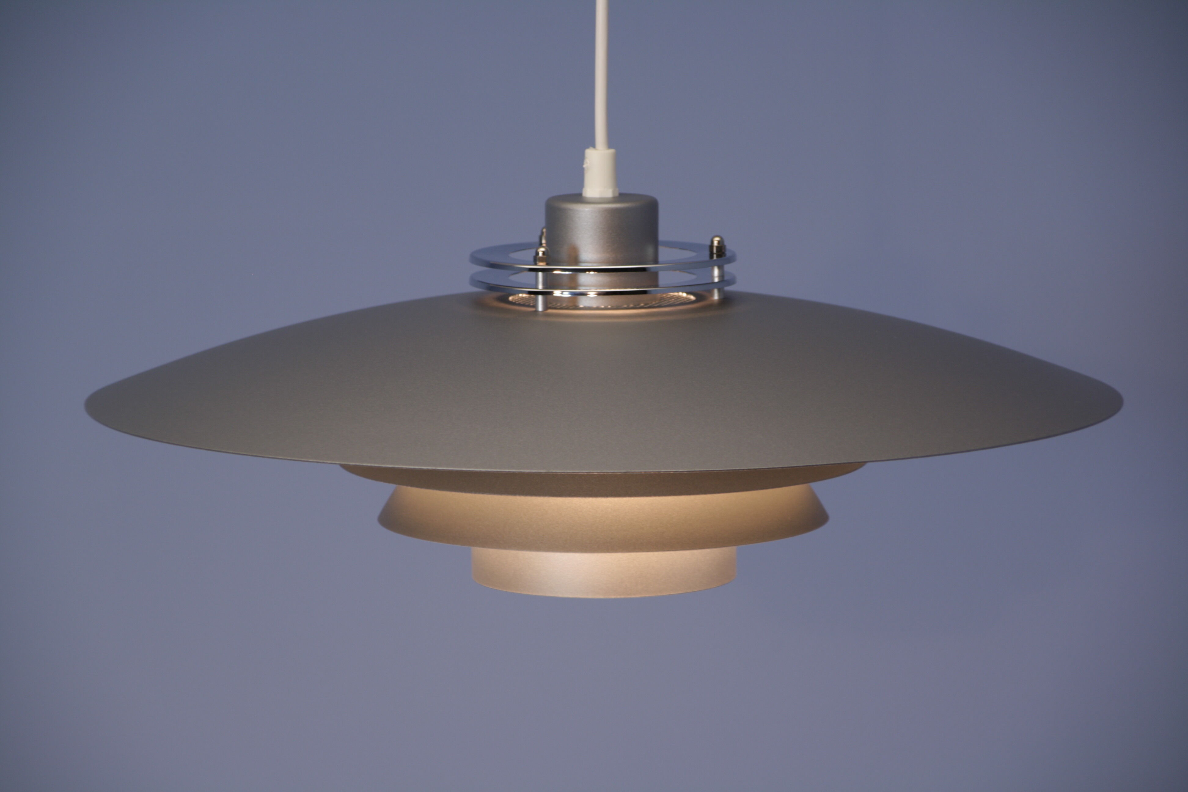 Danish XL hanging lamp in grey, 1970s