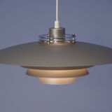 Danish XL hanging lamp in grey, 1970s