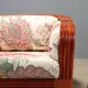 Red lacquered rattan and bamboo sofa from the 1980s.