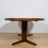 Mid-century round rosewood extendable dining table, Denmark, 1960s