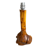Brutalist style olive wood lamp base