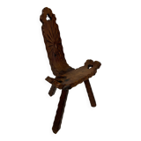 Vintage Spanish chair stool brutalist design