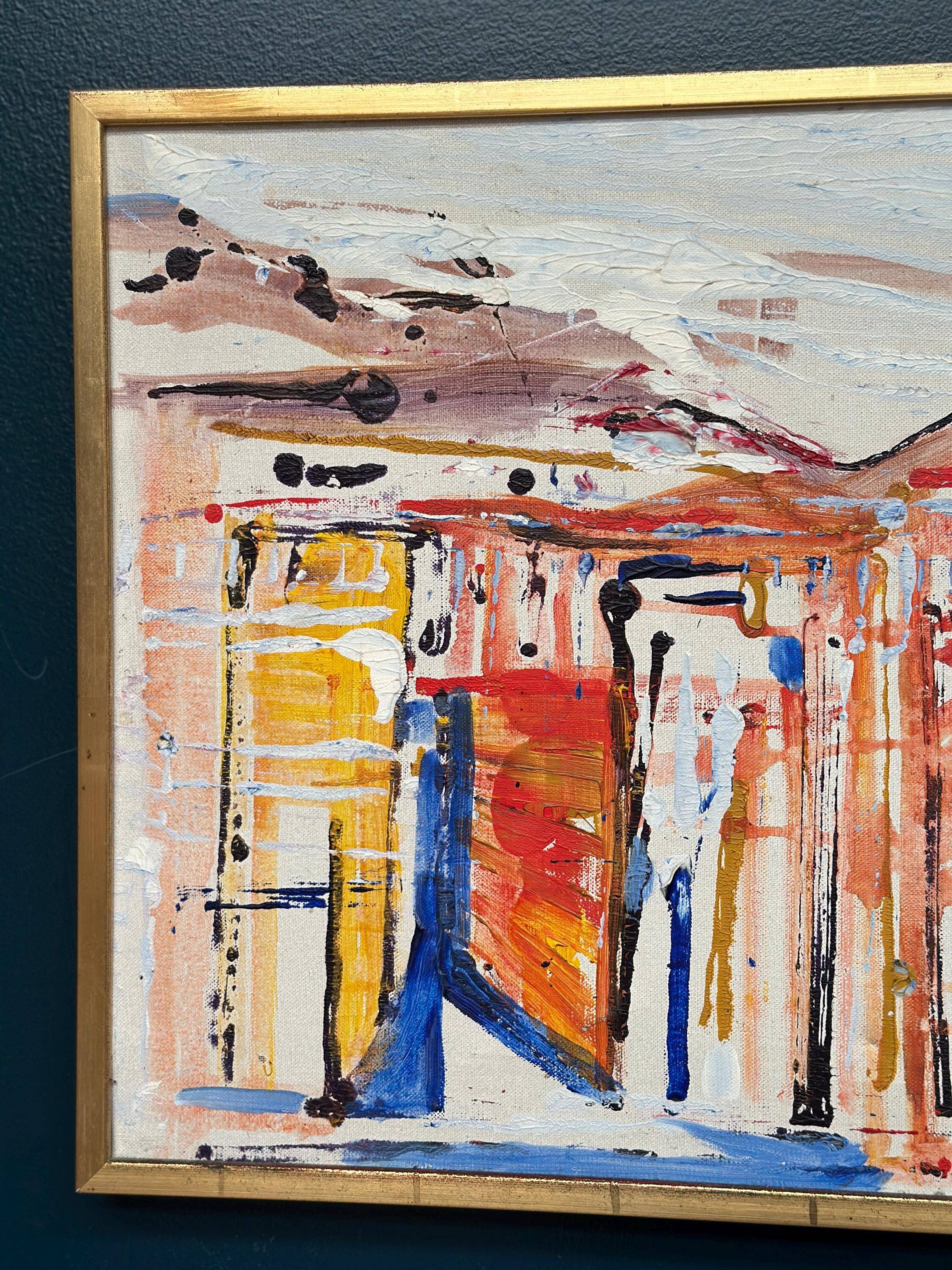 Swedish Oil on Canvas – “Composition” by Tore Hultcrantz