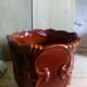 Cache-pot en ceramique Barbotine West Germany vintage