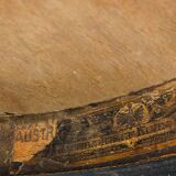 Swivel wooden armchair