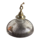 Vintage ribbed glass holophane pendant light