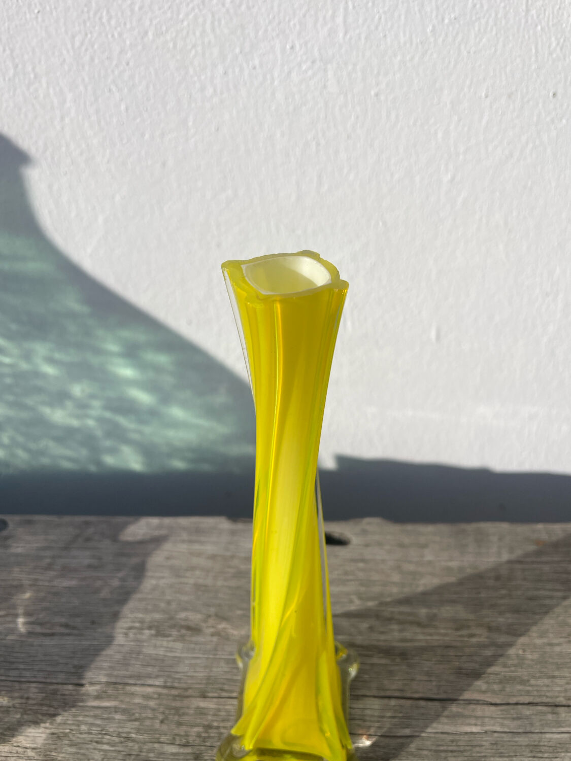 Murano yellow glass soliflore vase, 1960