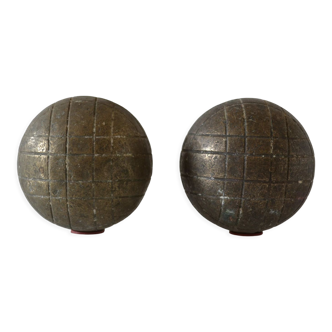 Pair of old petanque balls