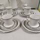 Coffee service for 6 people bavaria white and silver cup plate coffee maker milk pot sugar