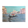 Painting old Venice gondola signed Ratier XXth