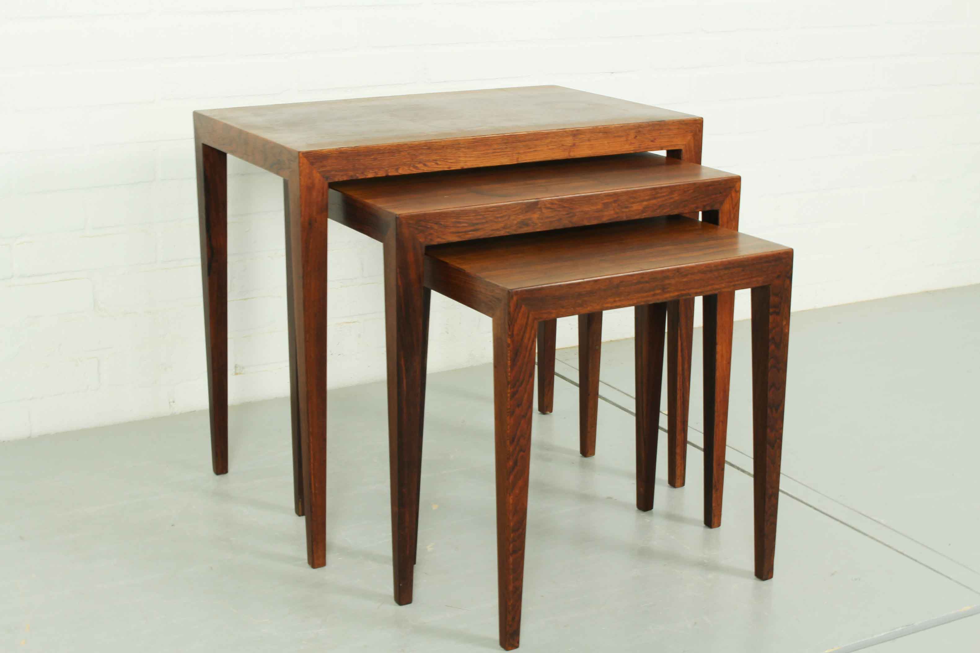 Severin Hansen model 163 rosewood nesting tables by Bovenkamp, 1960