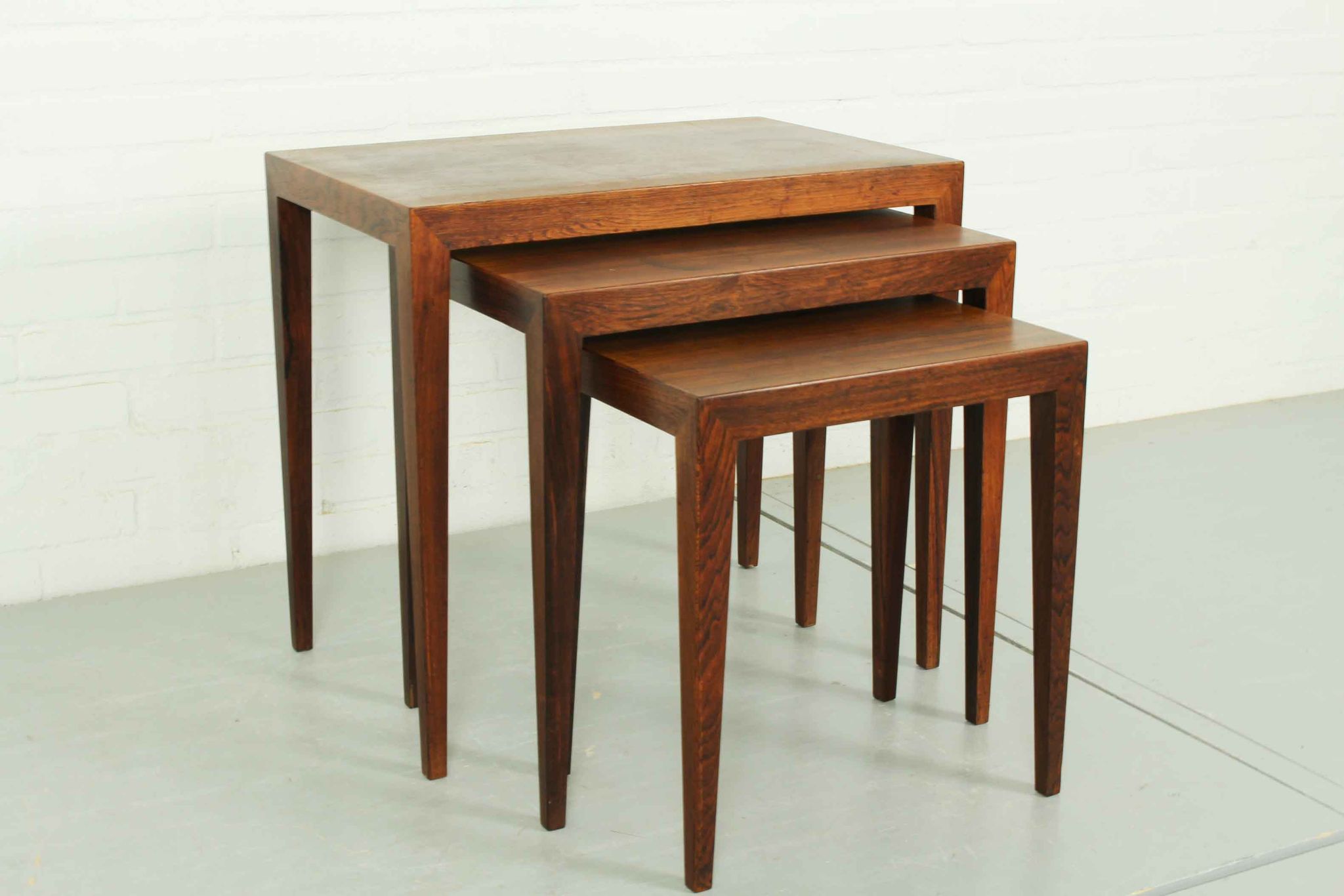 Tables gigognes en palissandre par bovenkamp Severin Hansen modèle 163 , 1960