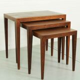 Severin Hansen model 163 rosewood nesting tables by Bovenkamp, 1960