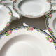 8 Digoin opaque porcelain soup plates with floral pattern "3984" ~