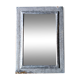 Antique rectangular mirror, hammered metal frame 35 x 25 cm