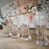 Lot de 4 verres à pastis Bistrot anciens avec marque de dosage