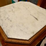 Side table wood and marble