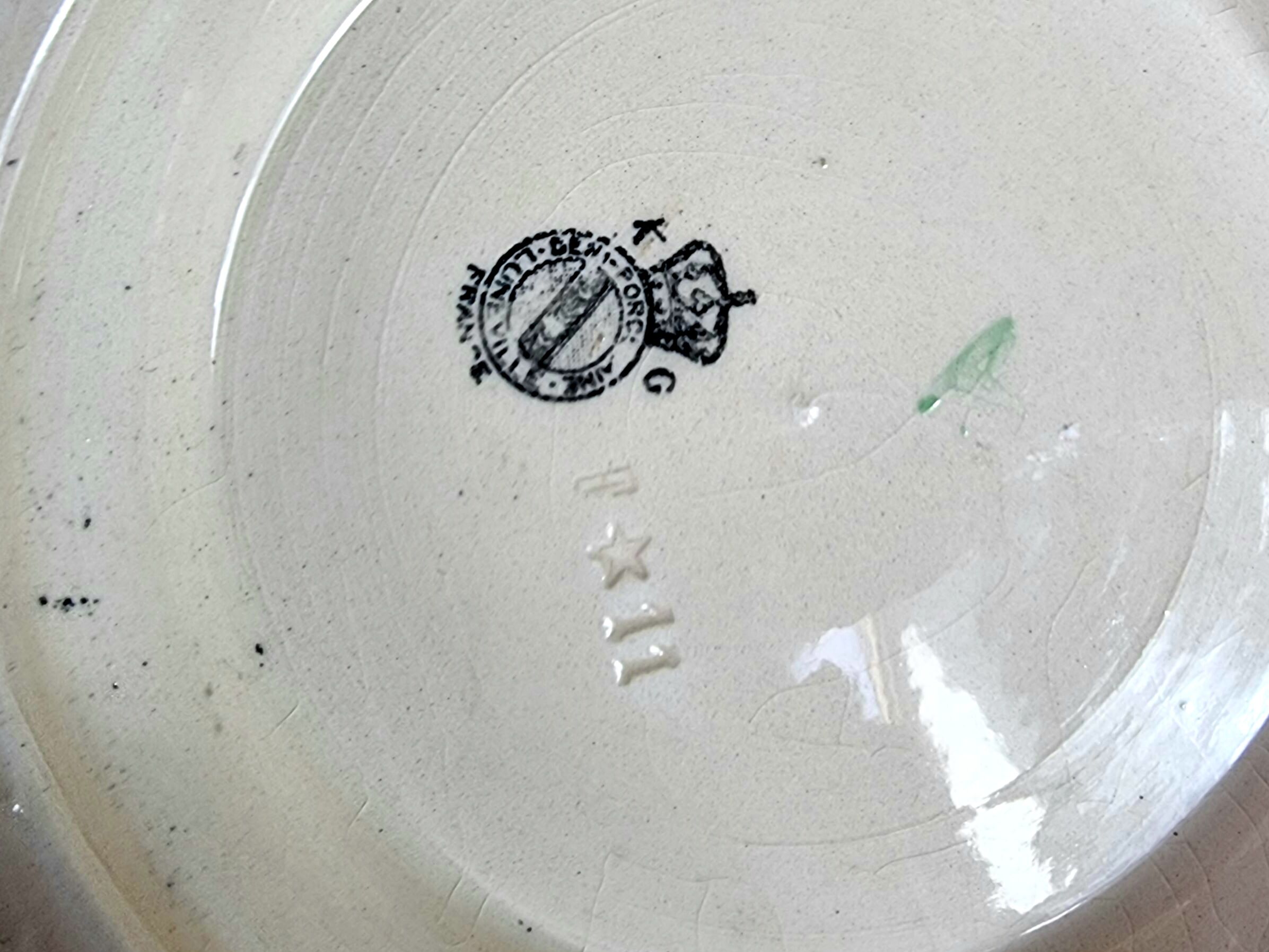 Plat à gâteau Lunéville décor à la rose