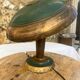 Vintage brass & green metal lamp - mushroom / Art Deco