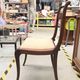 6 Art Nouveau chairs with brass marquetry