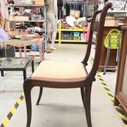 6 Art Nouveau chairs with brass marquetry
